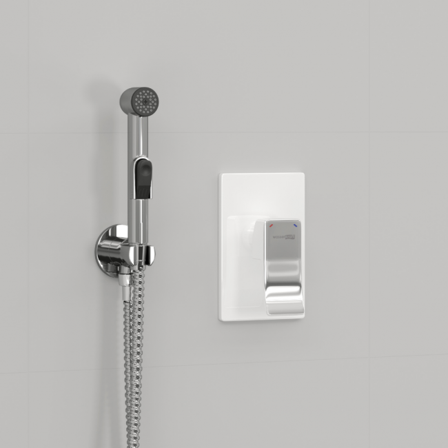 WasserKRAFT Встраиваемый комплект для биде со шлангом 100 см A010656WHITE