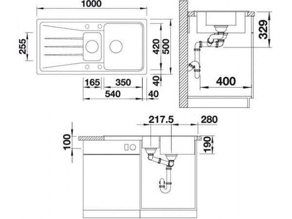 Мойка Blanco Sona 6 S Черный 525975