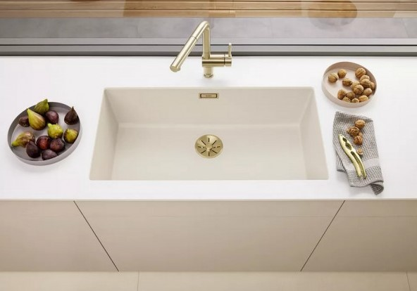 Набор декоративных элементов blanco C-overflow и InFino® Satin Gold (две чаши) 203477