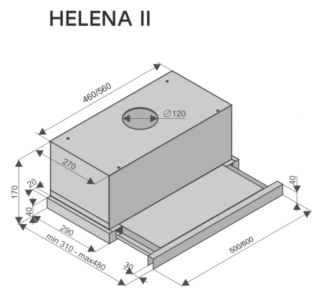 Кухонная вытяжка Konigin Helena II Ivory 50