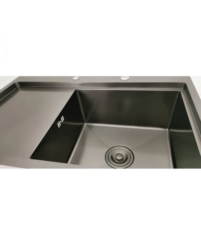 Мойка кухонная Hoffger HFG-7850B-R Black правая чаша
