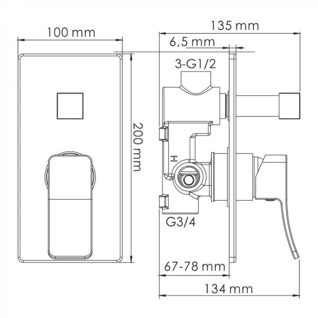 Смеситель WasserKRAFT Aller 10641WHITE для ванны скрытого монтажа Смеситель WasserKRAFT Aller 10641WHITE для ванны скрытого монтажа