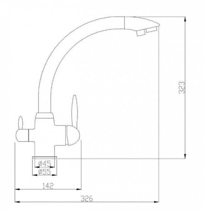 Cмеситель для кухни под фильтр Zorg Steel Hammer SH 699 CR