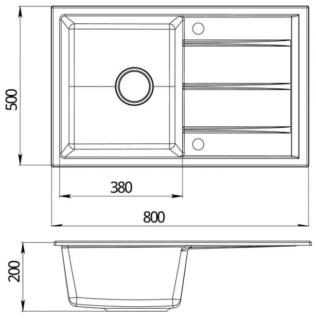 Мойка кухонная Emar Quartz EMQ-1800.Q морион