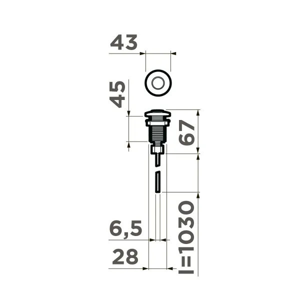Пневматическая кнопка Omoikiri SW-01 LG 4996042 для измельчителя, светлое золото Пневматическая кнопка Omoikiri SW-01 LG 4996042 для измельчителя, светлое золото