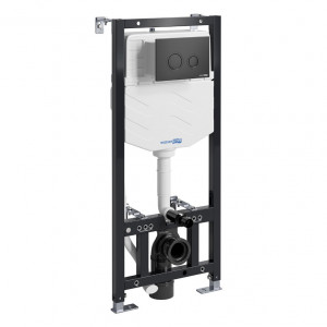 Инсталляция Wasserkraft Aller 10TLT.010.ME.MB01 для подвесного унитаза кнопка черная матовая
