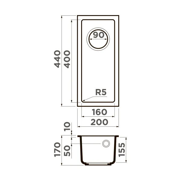 Мойка кухонная Omoikiri Bosen 20-U SA 4993155 Tetogranit, бежевый