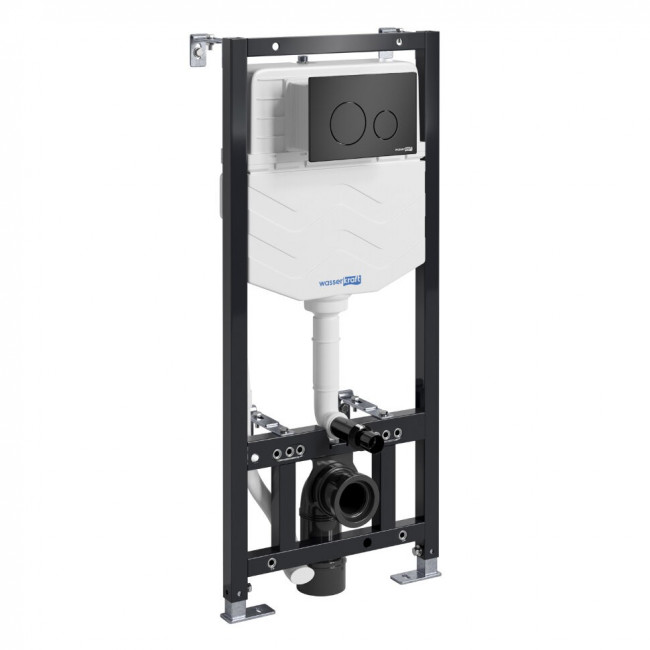 Инсталляция Wasserkraft Aller 10TLT.010.ME.MB02 для подвесного унитаза кнопка черная матовая Инсталляция Wasserkraft Aller 10TLT.010.ME.MB02 для подвесного унитаза кнопка черная матовая