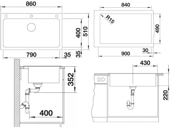 Мойка кухонная Blanco Naya XL 9 Вулканический серый  527316