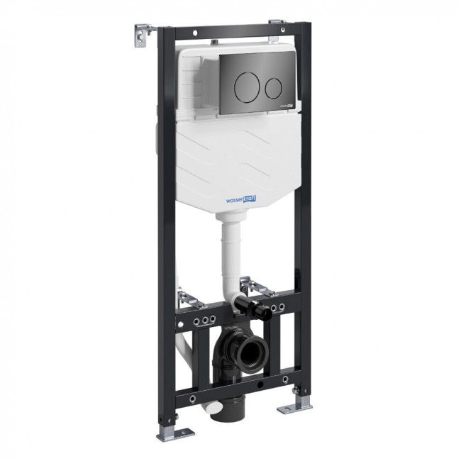 Инсталляция Wasserkraft Aller 10TLT.010.ME.PB02 для подвесного унитаза кнопка черная
