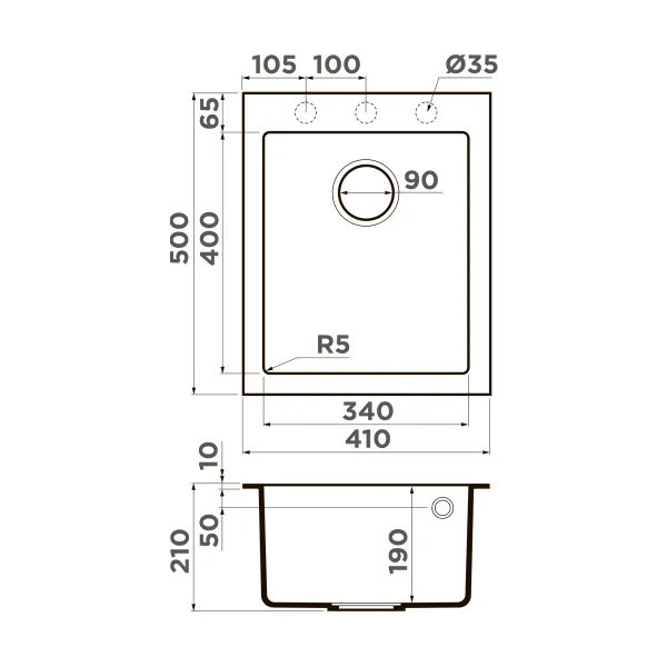 Мойка кухонная Omoikiri Bosen 41 SA 4993143 Tetogranit, бежевый