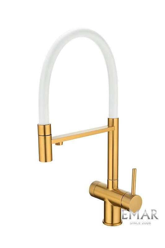 Смеситель для кухни EMAR EC-7024WHT PVD Golden