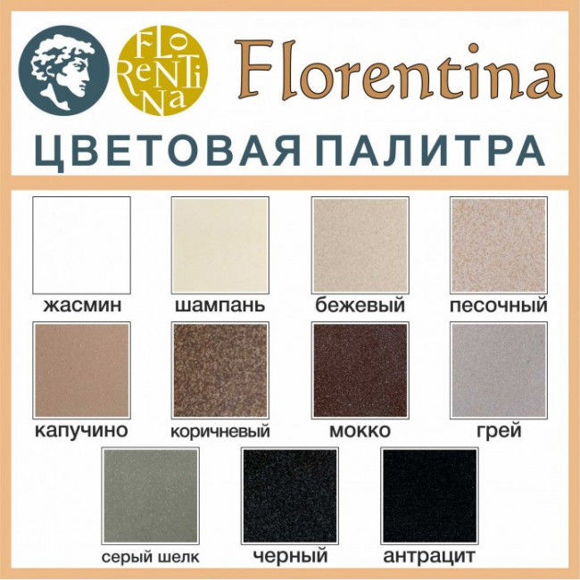 Мойка для кухни из искусственного камня Florentina Эльба Антрацит Мойка для кухни из искусственного камня Florentina Эльба Антрацит