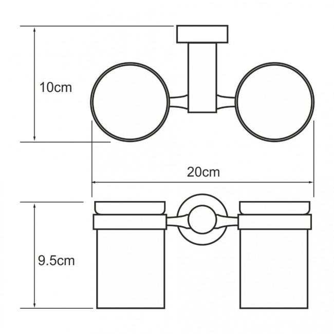 Стакан для зубных щеток двойной WasserKRAFT Donau K-9428D