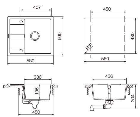 Кухонная мойка SCHOCK Optima 45D, мокка (700789)