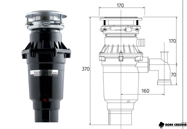Измельчитель пищевых отходов Bone Crusher BC 810 Slim LIne Измельчитель пищевых отходов Bone Crusher BC 810 Slim LIne