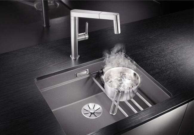 Врезная кухонная мойка Blanco Etagon 500-U серый бежевый Врезная кухонная мойка Blanco Etagon 500-U серый бежевый
