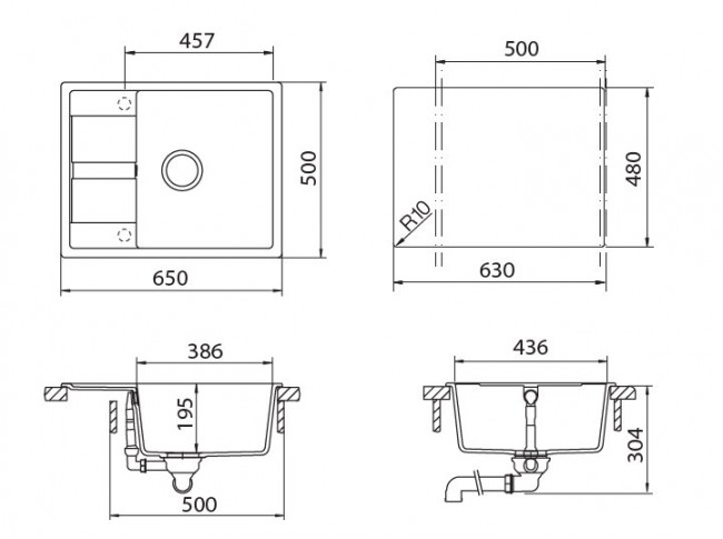 Кухонная мойка SCHOCK Optima 50D, мокка (700796)