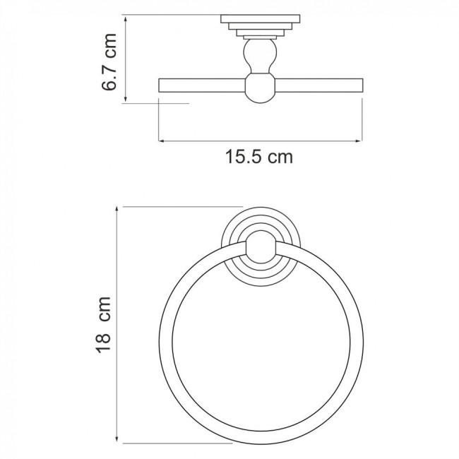 Полотенцедержатель кольцо WasserKRAFT Ammer K-7060