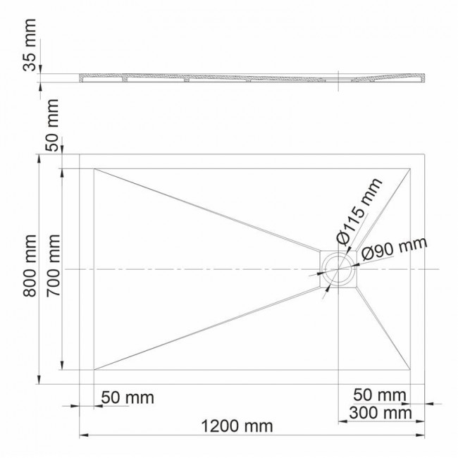 Душевой поддон WasserKRAFT Dill 61T06, прямоугольный 120x80x3,5 см, черный матовый