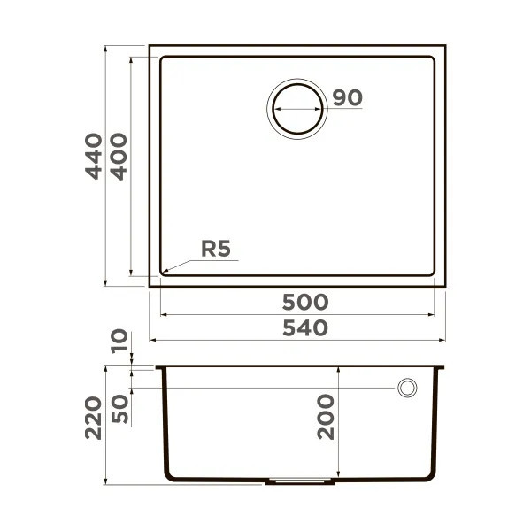 Мойка кухонная Omoikiri Bosen 54-U BE 4993162 Tetogranit, ваниль
